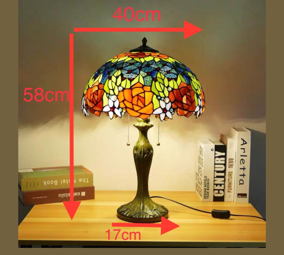CDH 16" Tiffany Table Lamp 40cm Shade (15047)