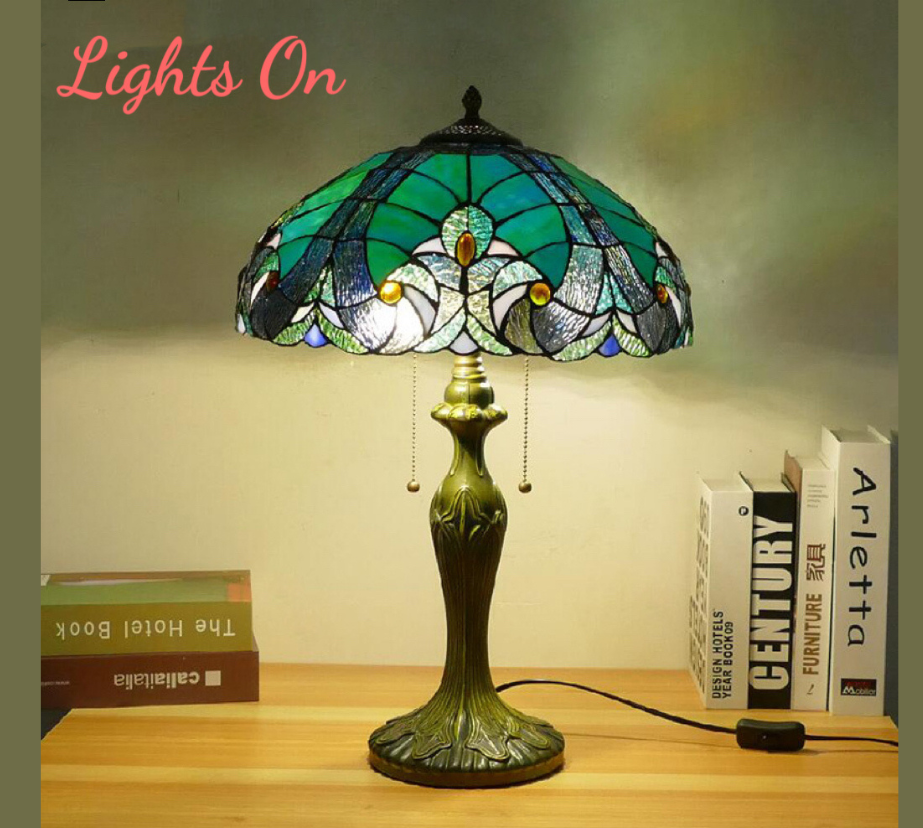 CDH 16" Tiffany Table Lamp 40cm Shade (15011)
