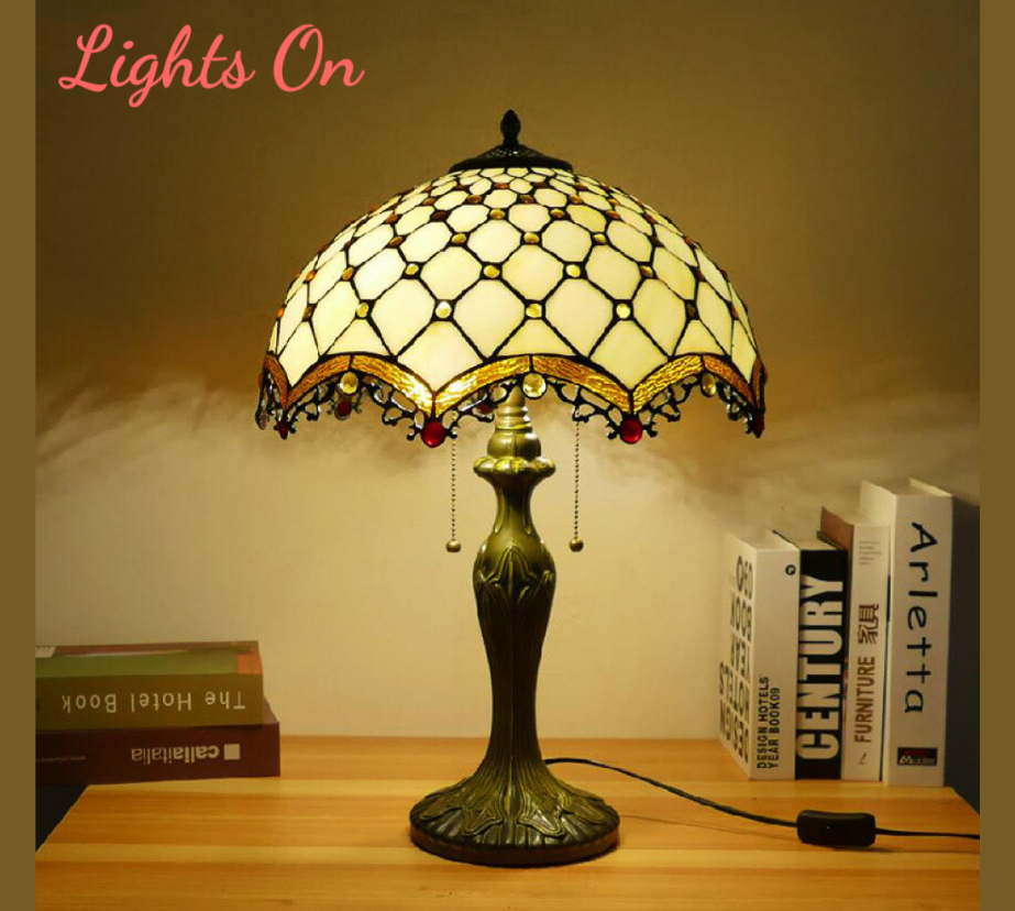 CDH 16" Tiffany Table Lamp 40cm Shade (15015)