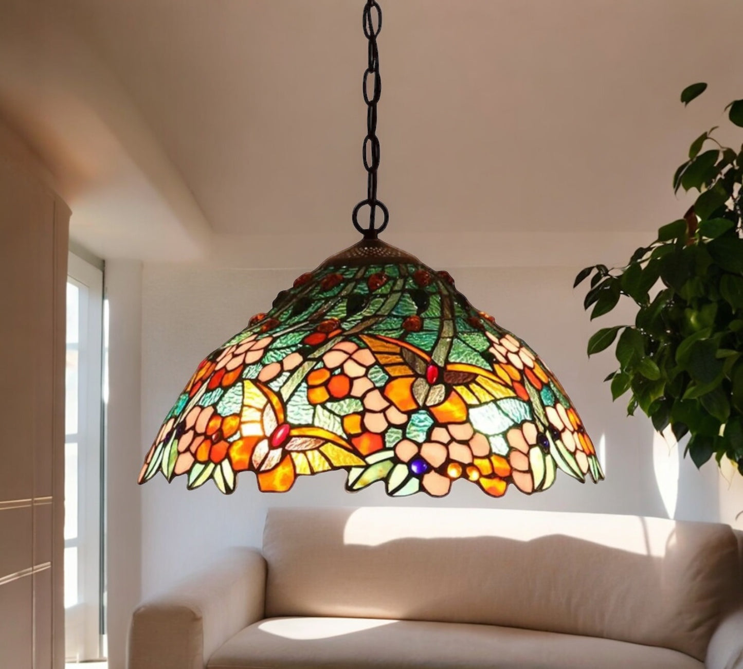 CDH 16" Tiffany Pendant Lamp 40cm shade (16075C)