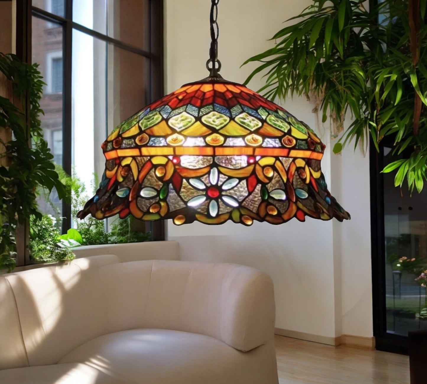 CDH 18" XLARGE Tiffany Pendant Lamp 46cm shade (19002C)