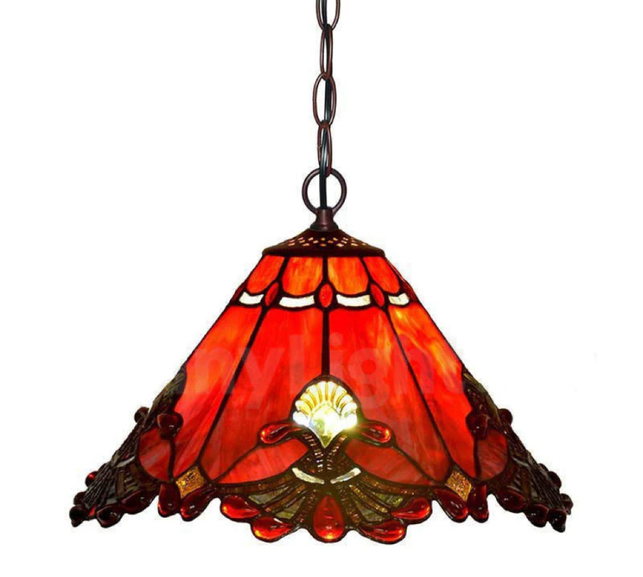 CDH 16" Tiffany Pendant Lamp 40cm shade (16001C Red)