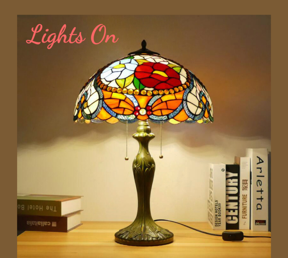 CDH 16" Tiffany Table Lamp 40cm Shade (15030)