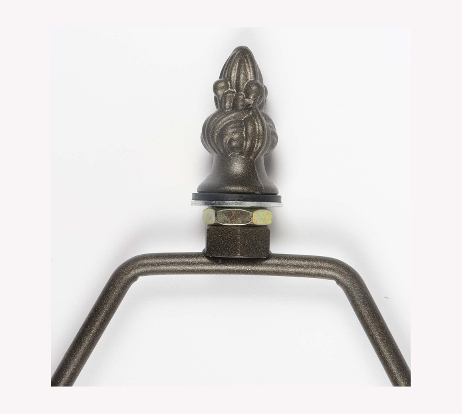 30cm lamp shade support harp with ornate top finial and threaded socket