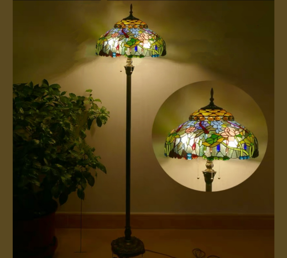 CDH Tiffany Floor Lamp 18" XLARGE 46CM shade (19003)