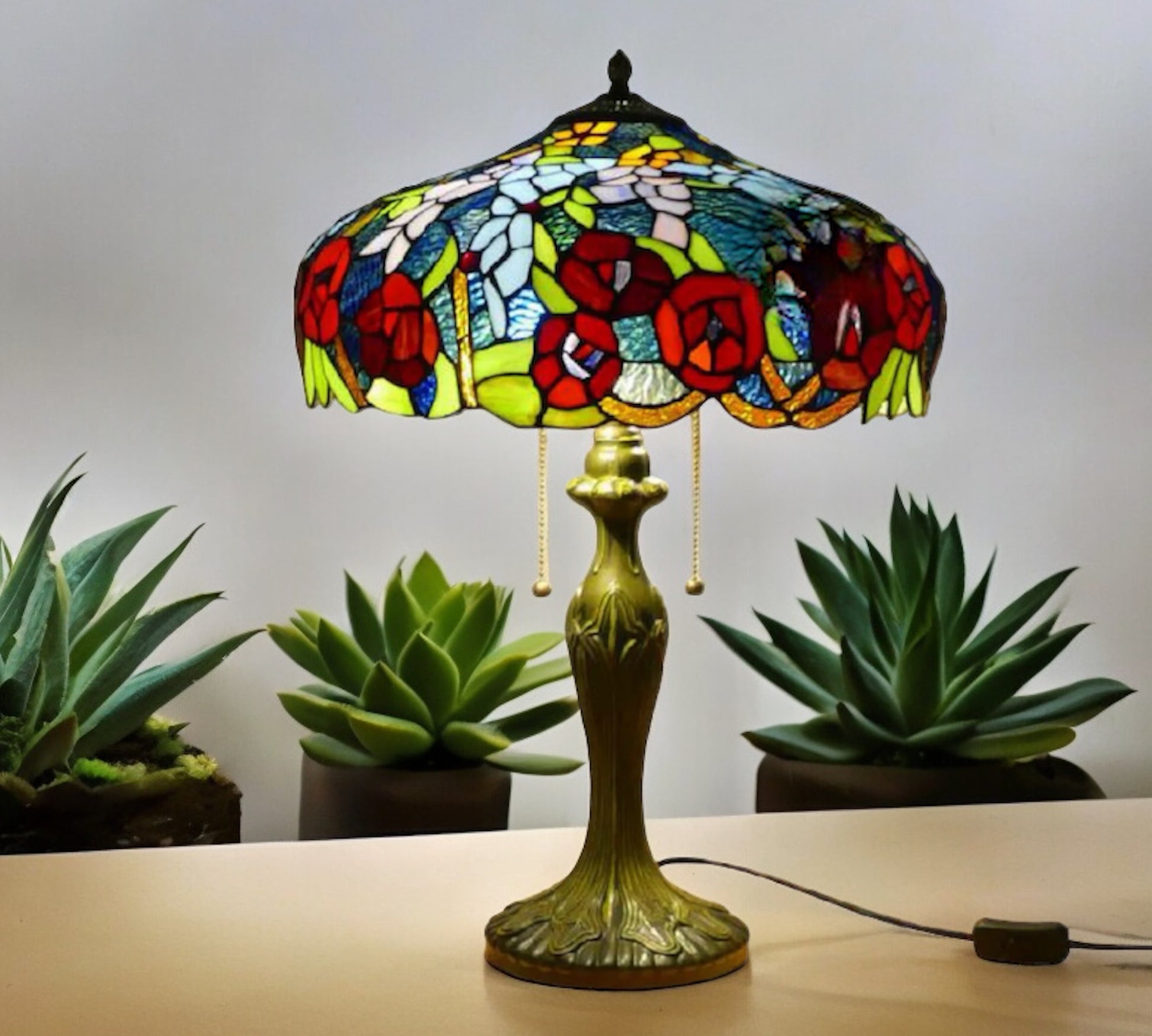 CDH 16" Tiffany Table Lamp 40cm Shade (15034)