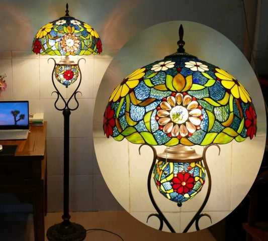 CDH Tiffany Mother-Daughter Vase Floor Lamp X-LARGE 46cm Shade (15088)
