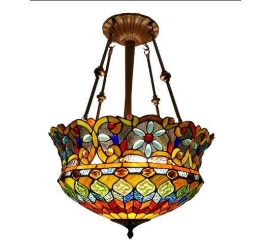 CDH 18" XLARGE Tiffany Pendant Lamp 46cm shade (19002CR)