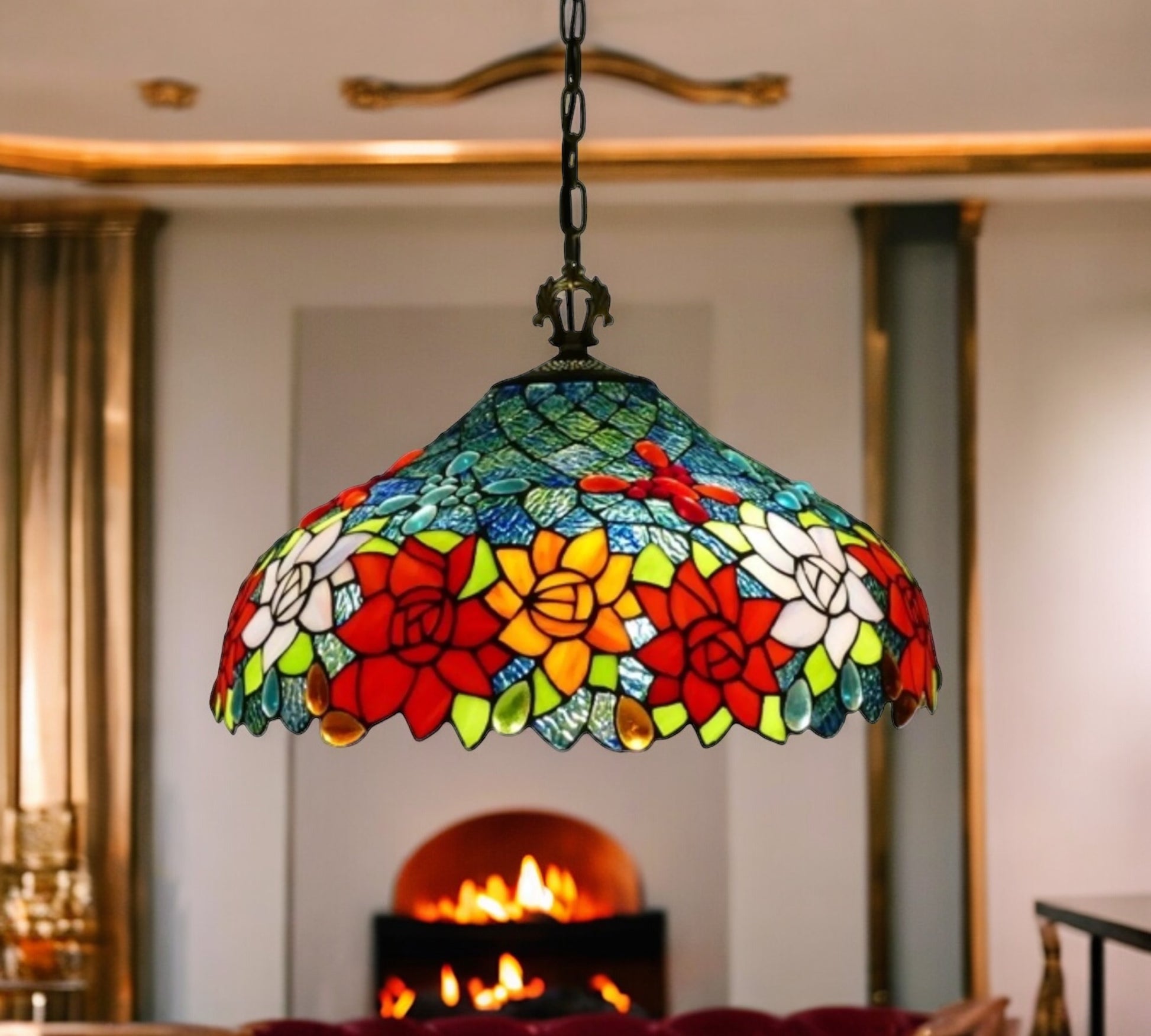 CDH 16" Tiffany Pendant Lamp 40cm shade (16110C)