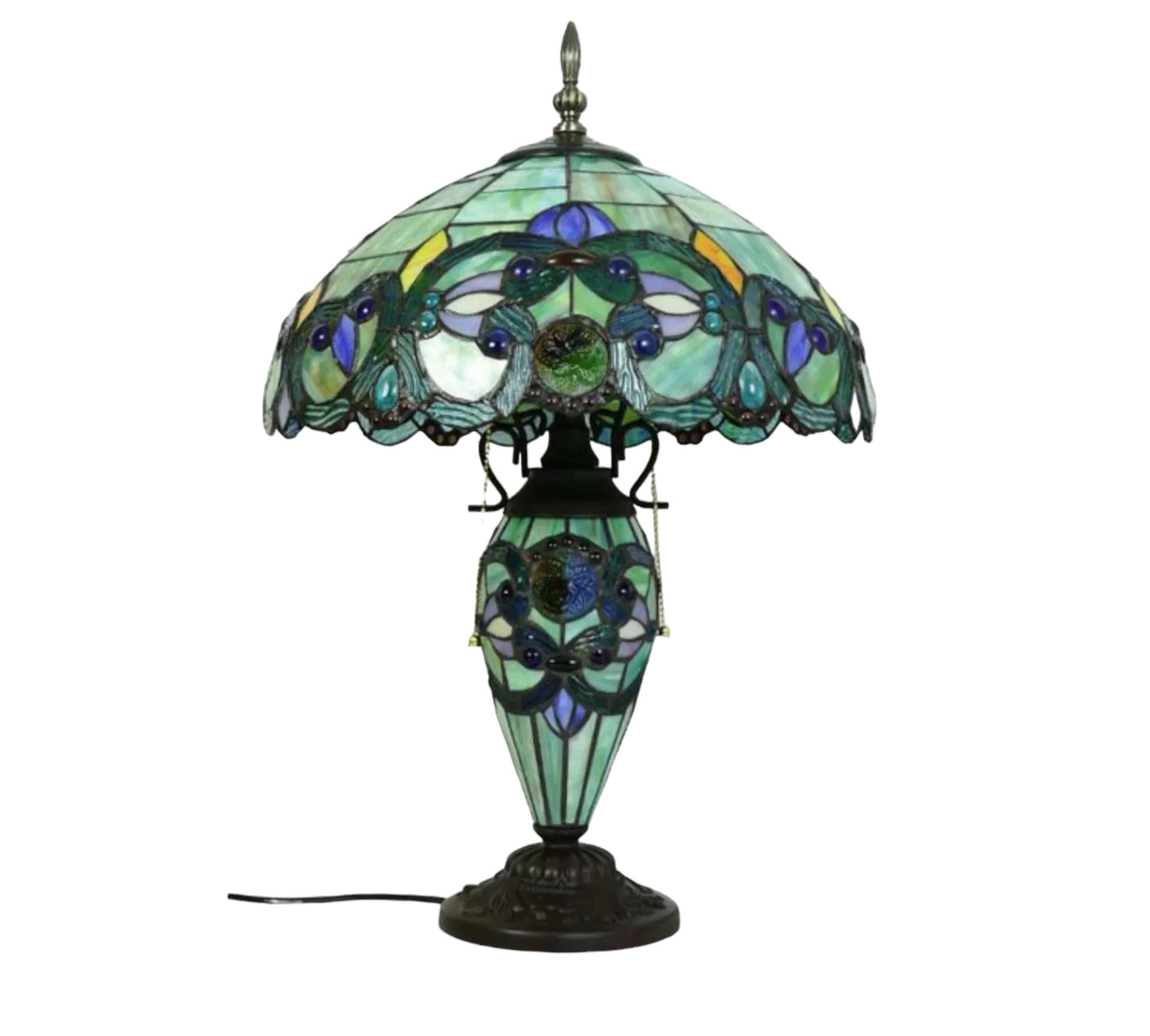 CDH 18" XLARGE Tiffany Mother-Daughter Vase Lamp 40cm Shade (15066)