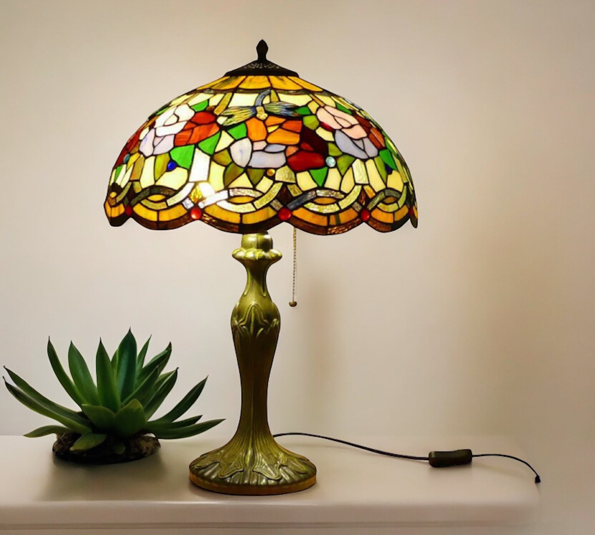 CDH 16" Tiffany Table Lamp 40cm Shade (15002)