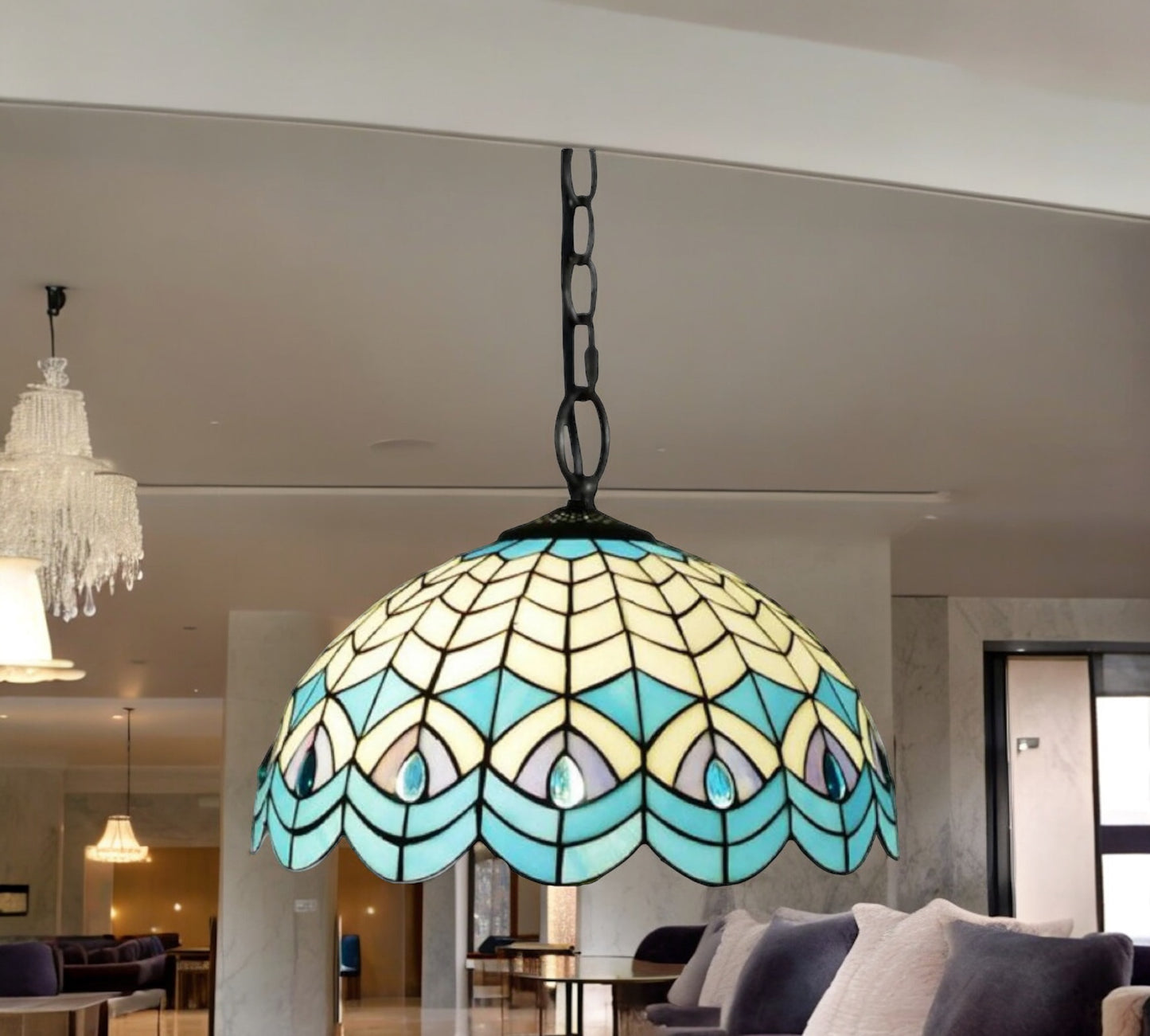 CDH 16" Tiffany Pendant Lamp 40cm shade (16119C)