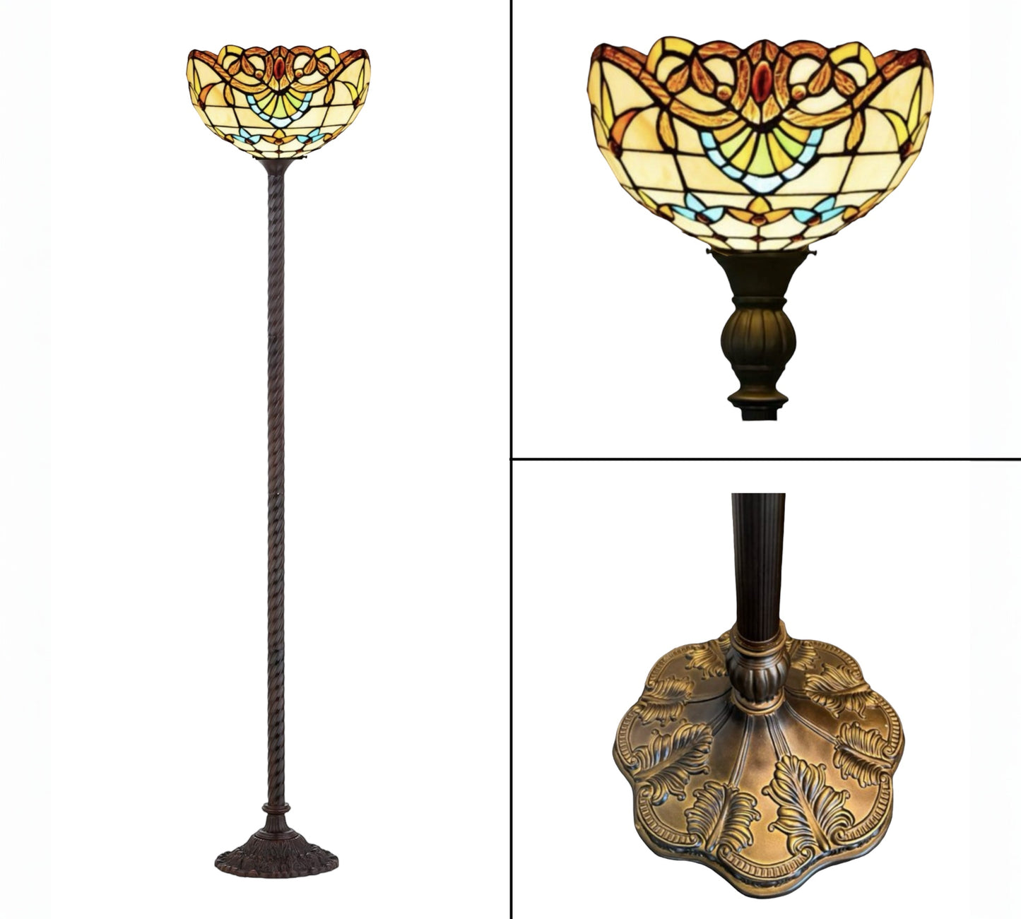CDH Tiffany Torchiere Floor Lamp (12025H) 12" 30CM Shade