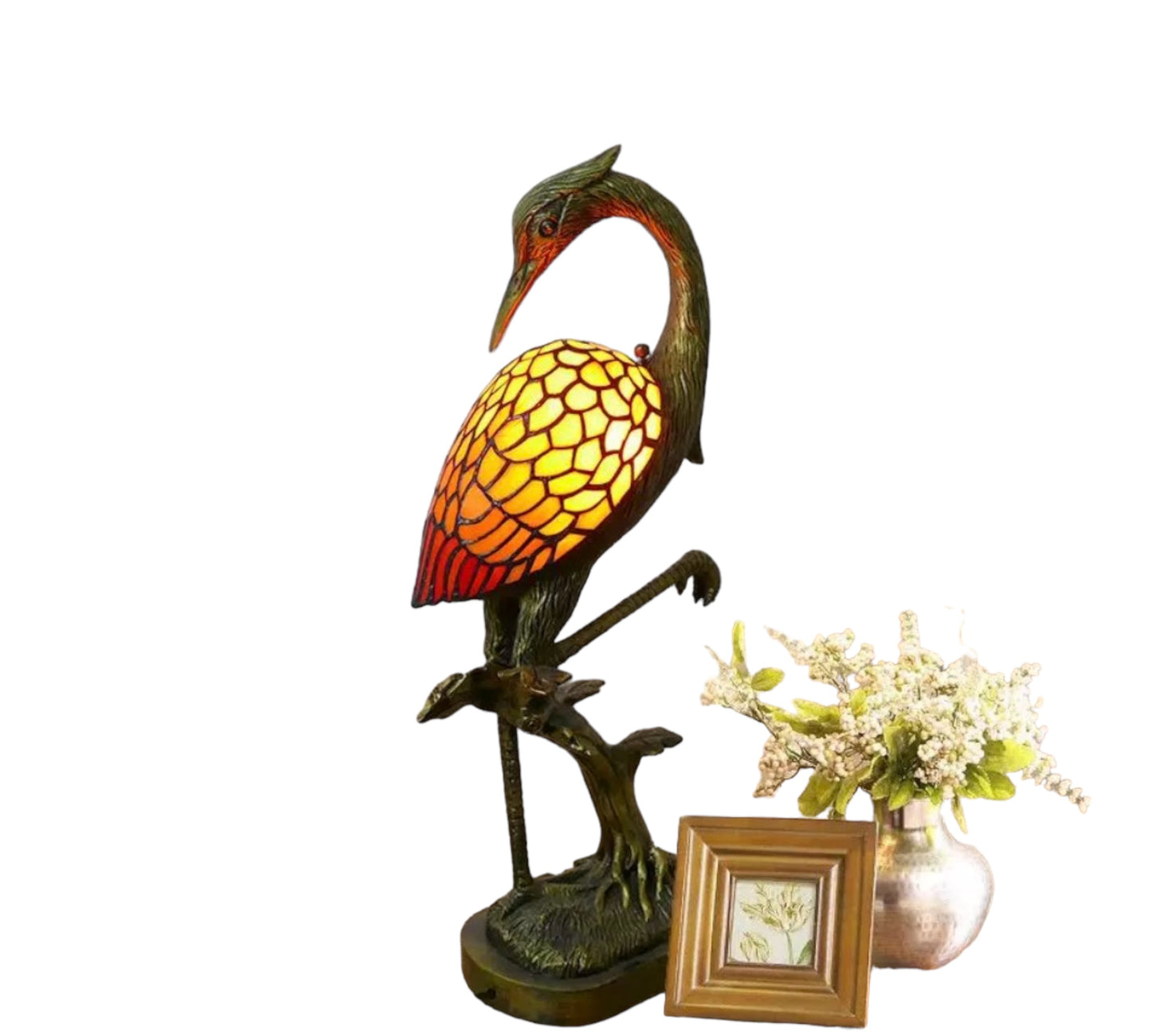 CDH Tiffany Orange Crane 22x55cm (15073)