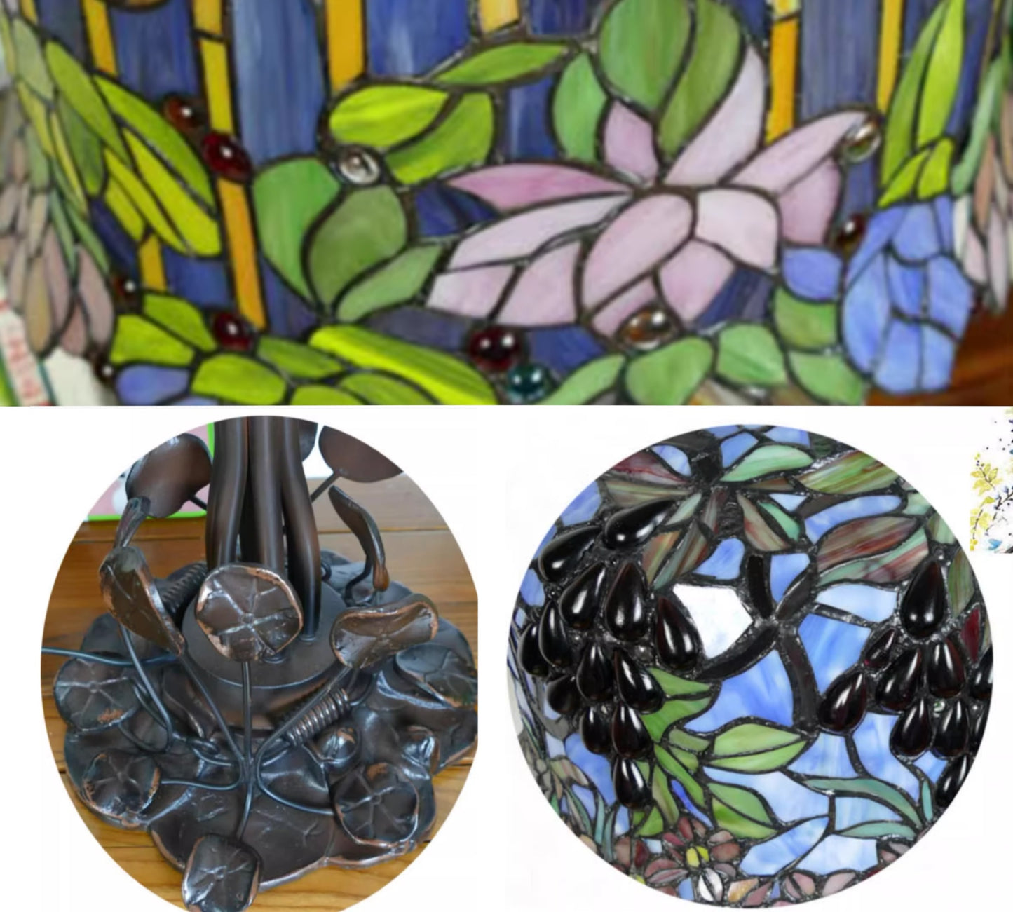 CDH 16" Tiffany Lotus Flower Table Lamp 40cm Shade (15074)