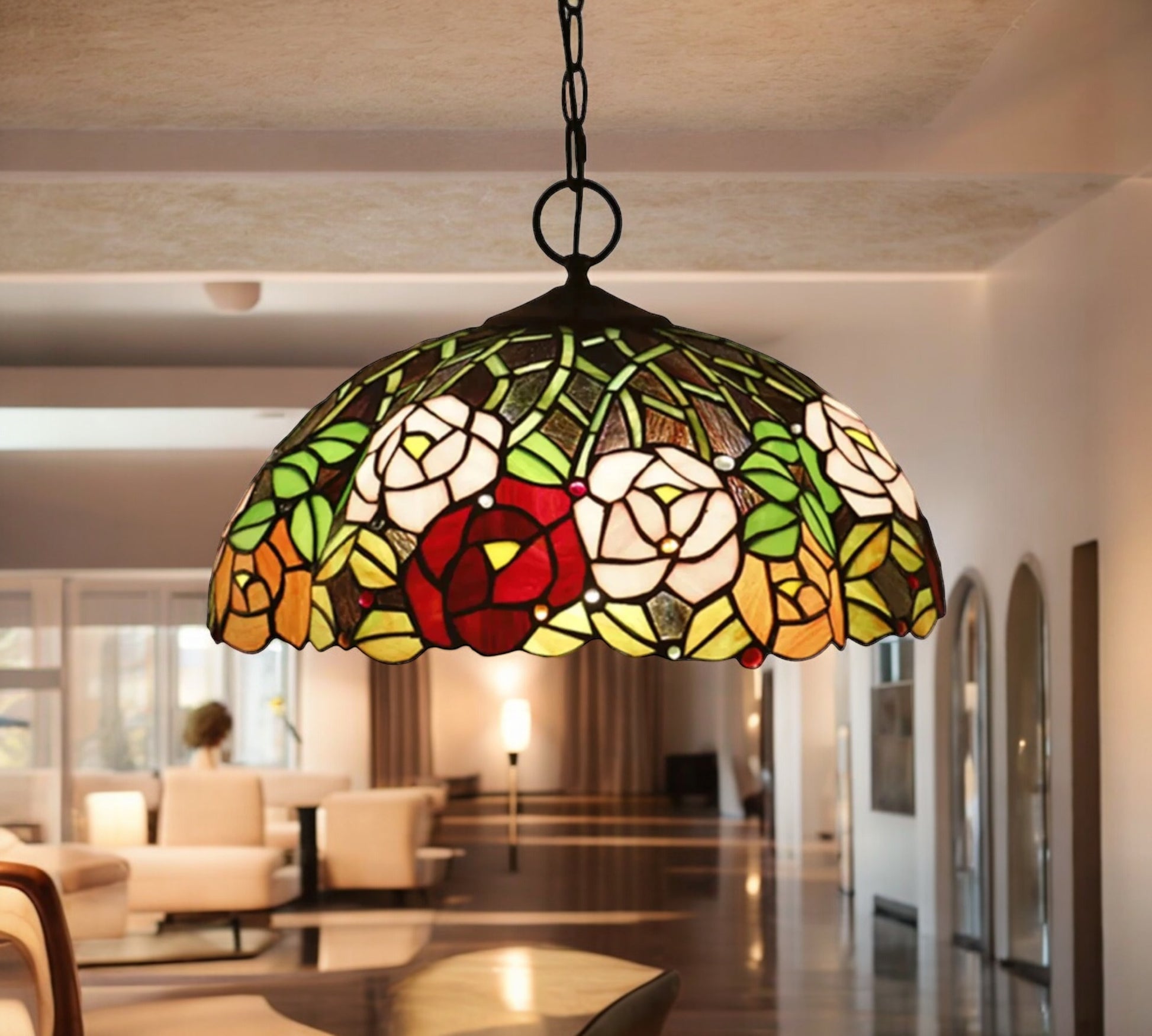 CDH 16" Tiffany Pendant Lamp 40cm shade (16078C)
