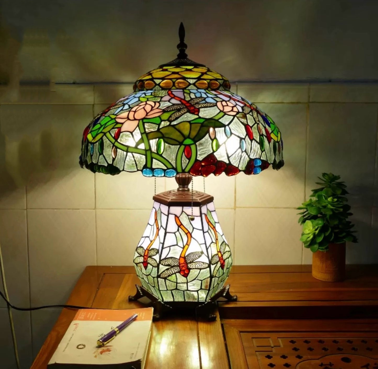 CDH 18" XLARGE Tiffany Table Lamp 46cm Shade (19003H)