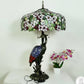 CDH 20" XLARGE Tiffany Feather Crane Table Lamp 50cm Shade (15067)
