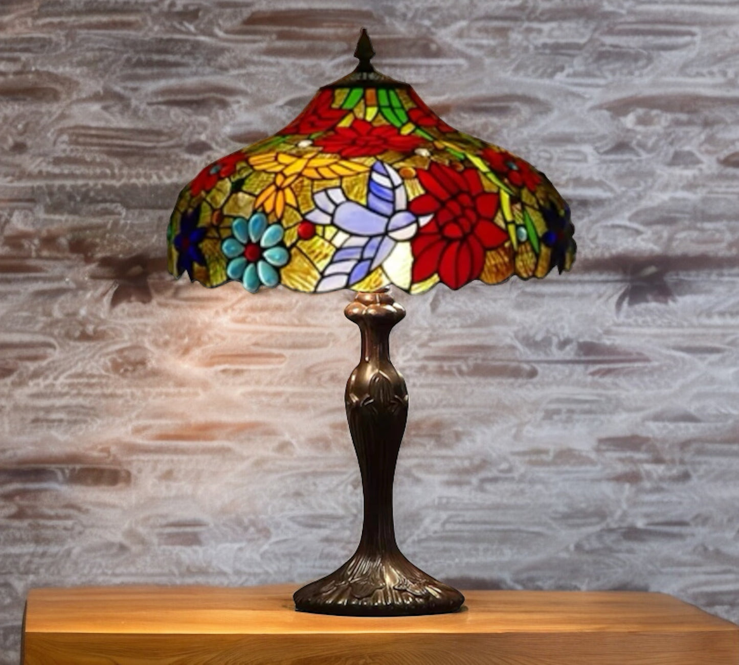 CDH 16" Tiffany Table Lamp 40cm Shade (15061)