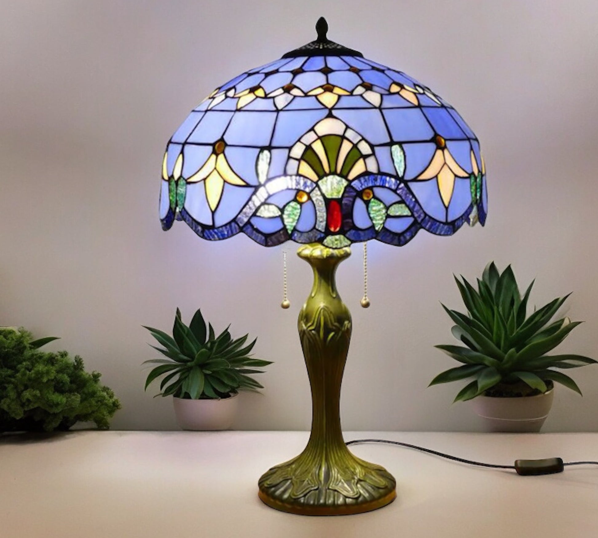CDH 16" Tiffany Table Lamp 40cm Shade (15008)