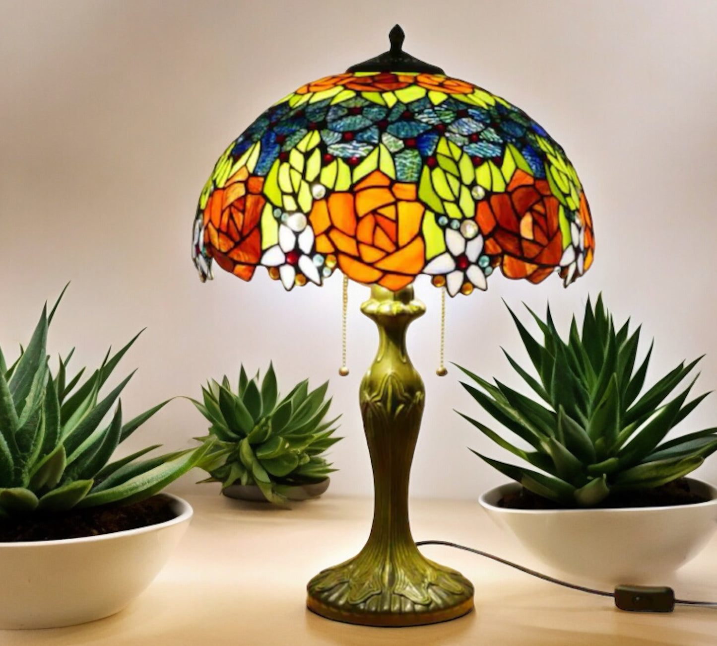 CDH 16" Tiffany Table Lamp 40cm Shade (15013)