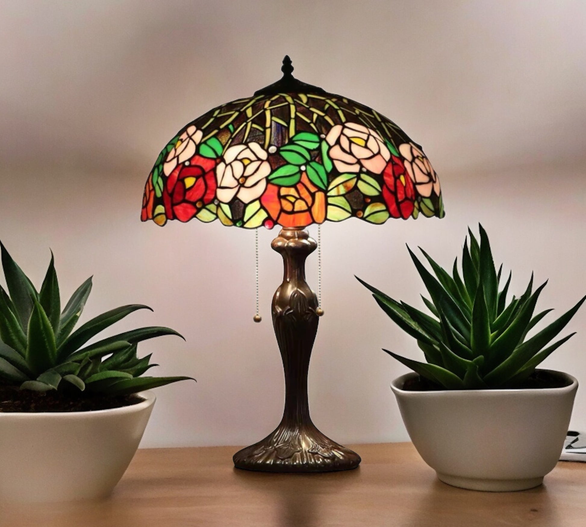 CDH 16" Tiffany Table Lamp 40cm Shade (15038)