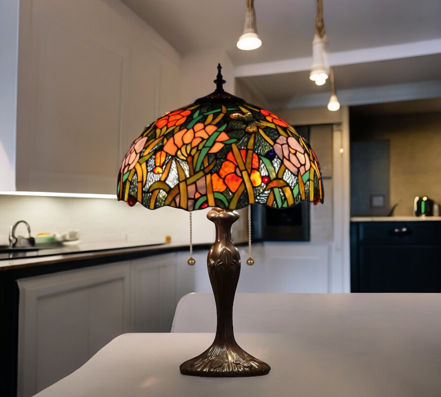 CDH 16" Tiffany Table Lamp 40cm Shade (15023)