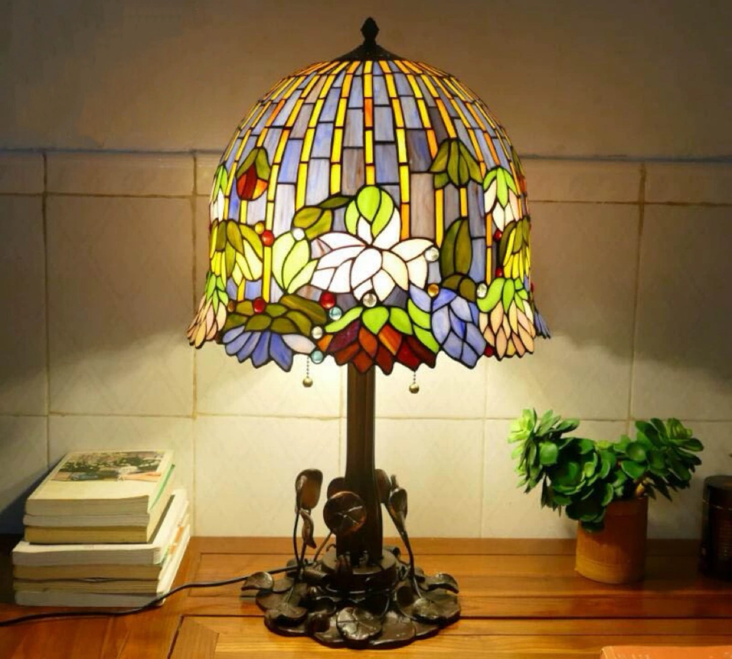 CDH 16" Tiffany Lotus Flower Table Lamp 40cm Shade (15074)
