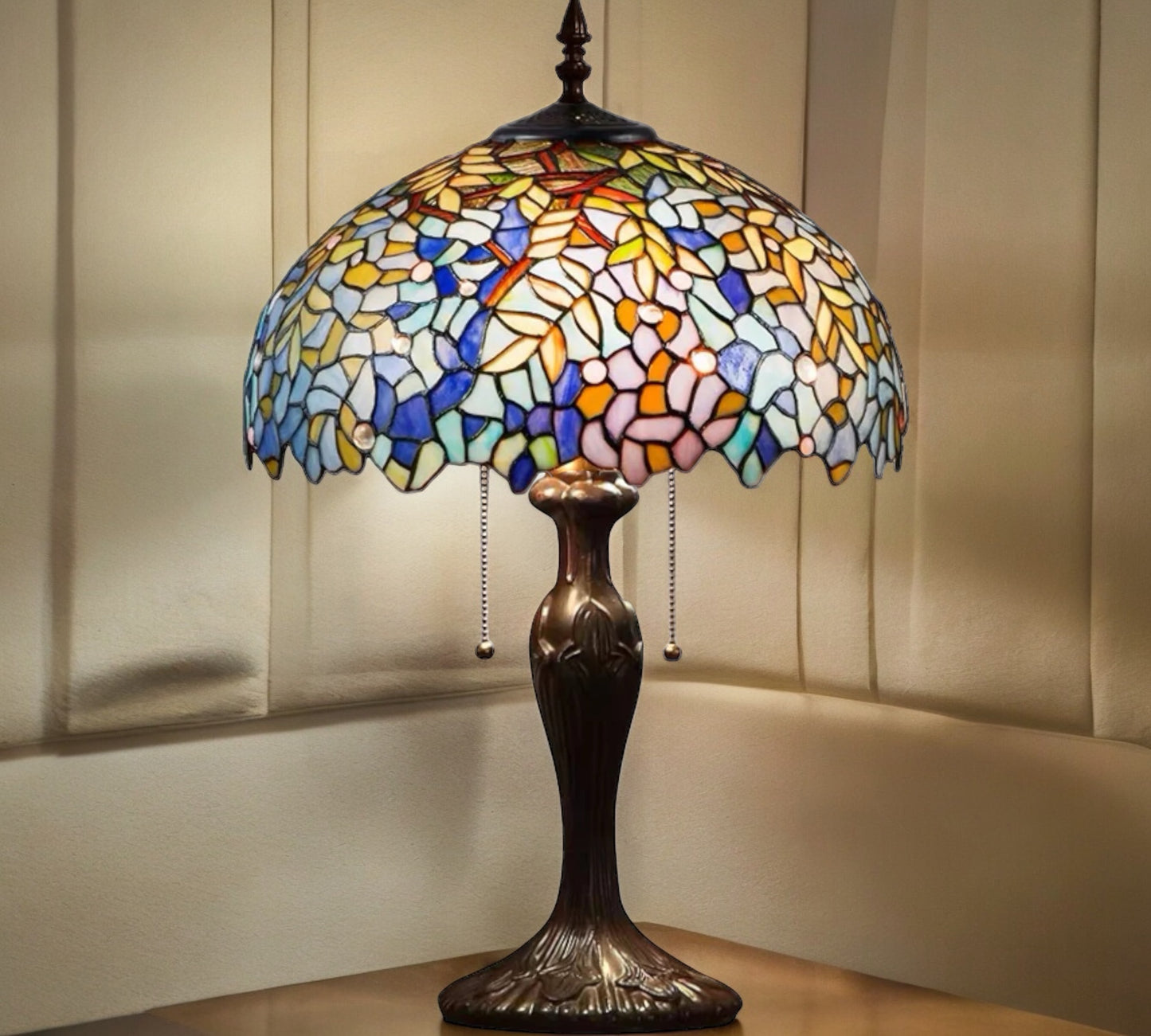 CDH 16" Tiffany Table Lamp 40cm Shade (16038)