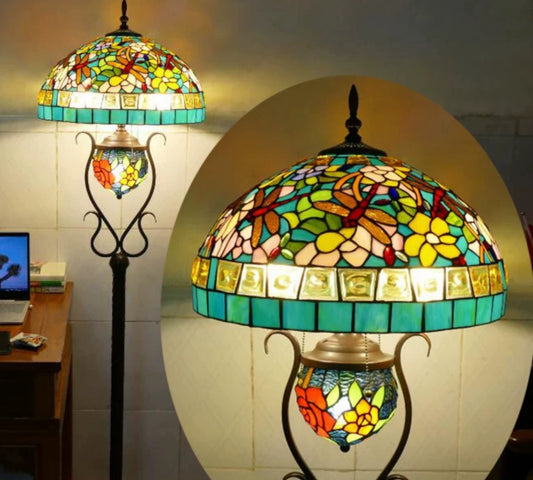 CDH Tiffany Mother-Daughter Vase Floor Lamp X-LARGE 46cm Shade (15091)