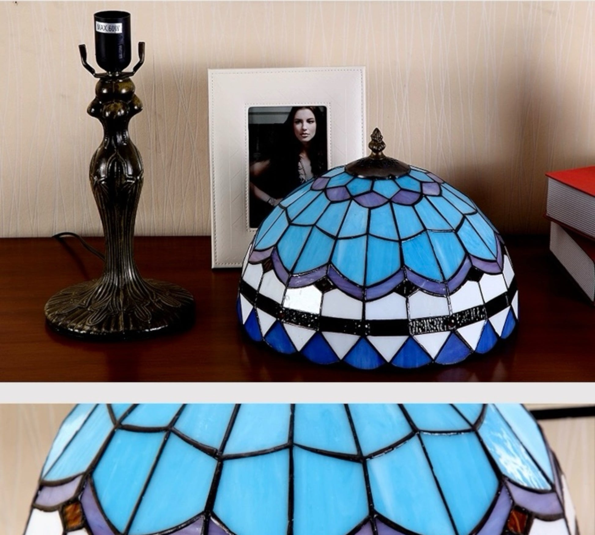 CDH 16" Tiffany Table Lamp 40cm Shade (15046)