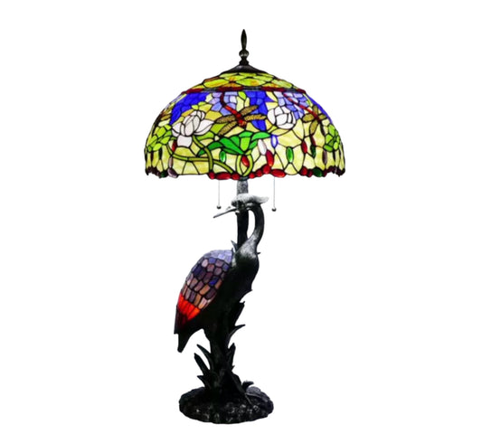 CDH 18" XLARGE Tiffany Dragonfly Table Lamp 46cm Shade (15070)