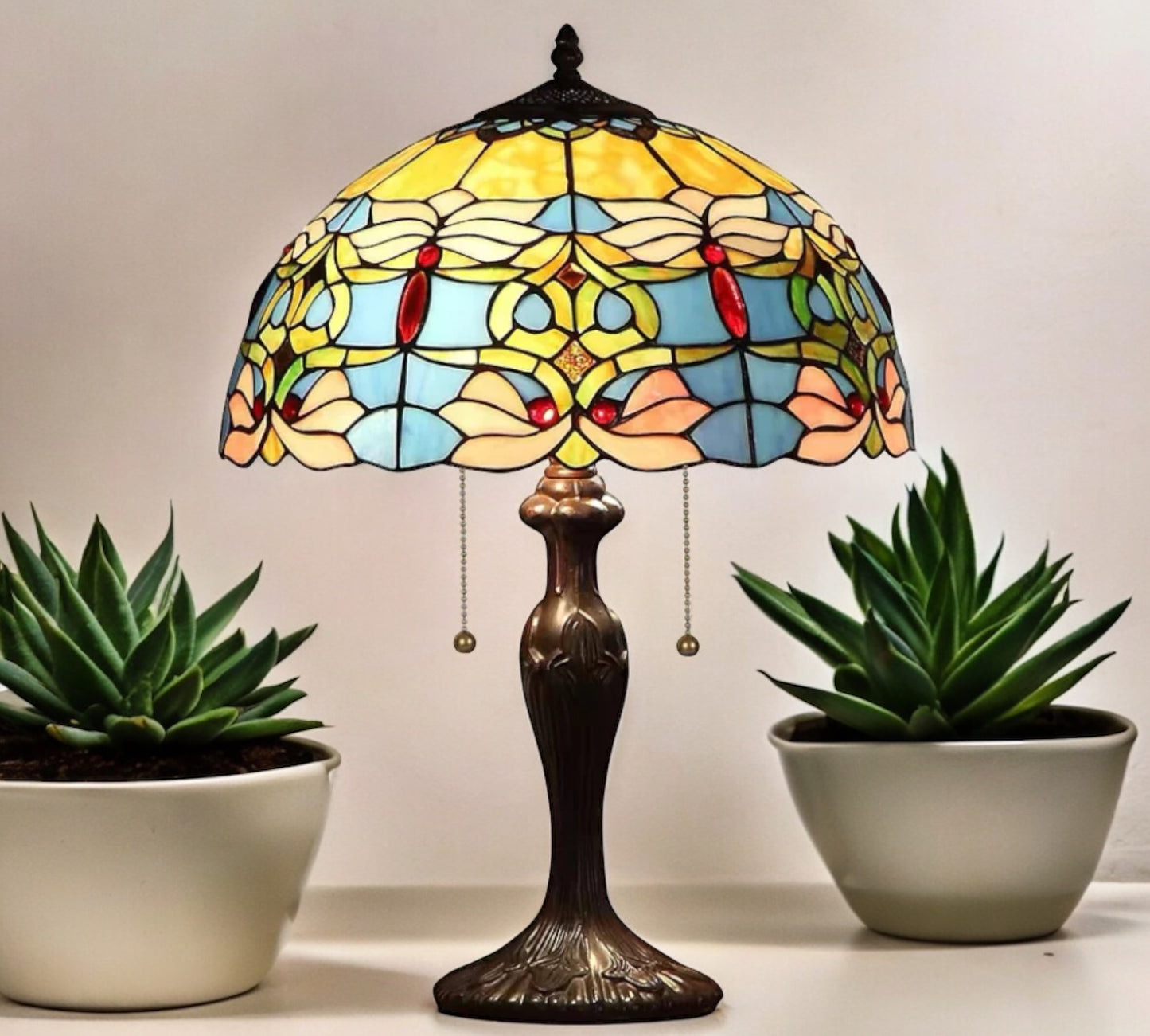 CDH 16" Tiffany Table Lamp 40cm Shade (15021)
