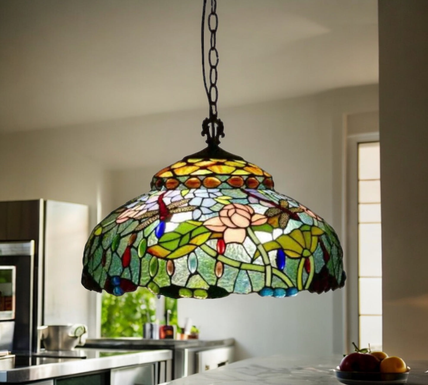 CDH 18" XLARGE Tiffany Pendant Lamp 46cm shade (19003C)