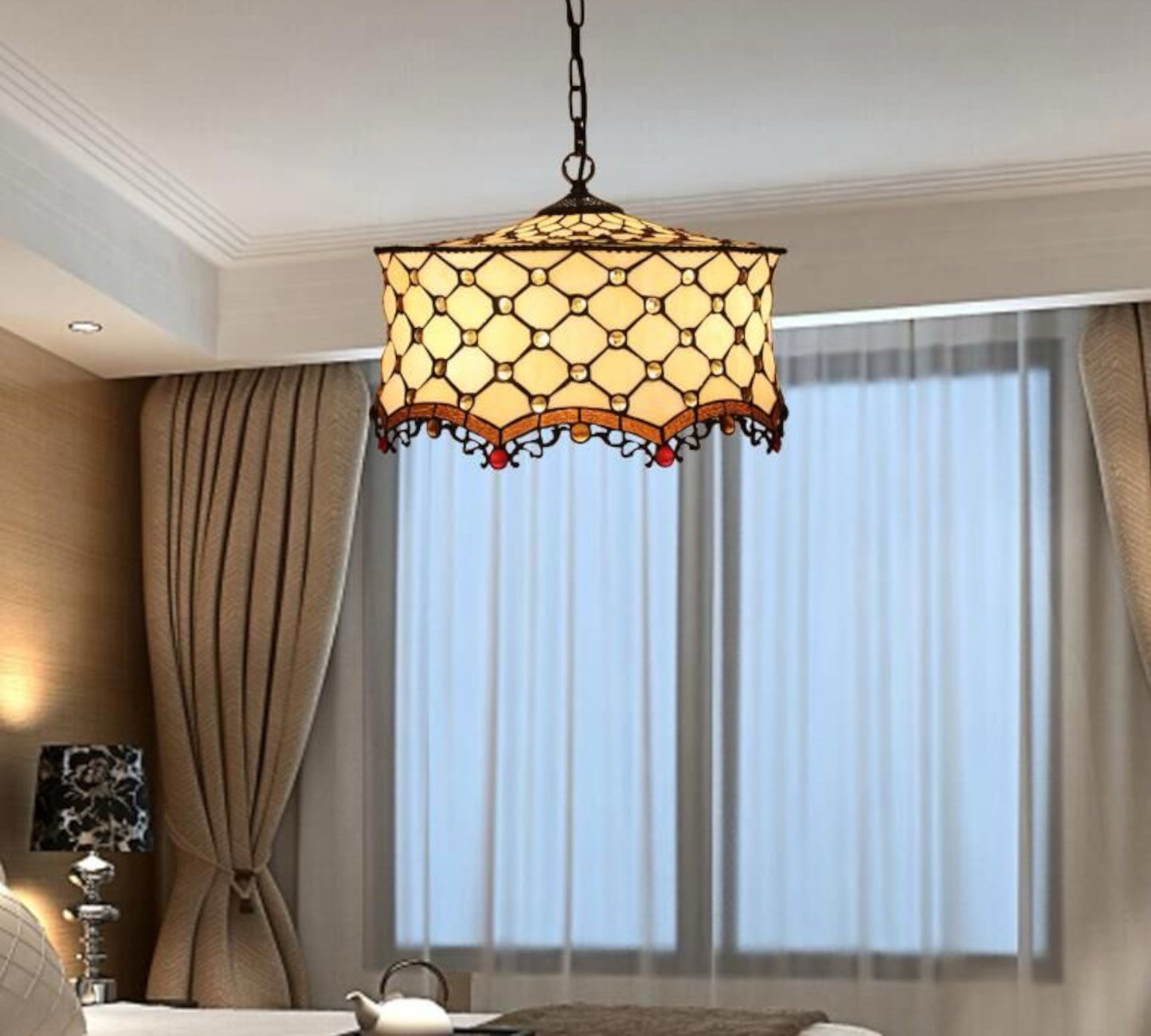 CDH 18" XLARGE Tiffany Pendant Lamp 46cm shade (19009C)