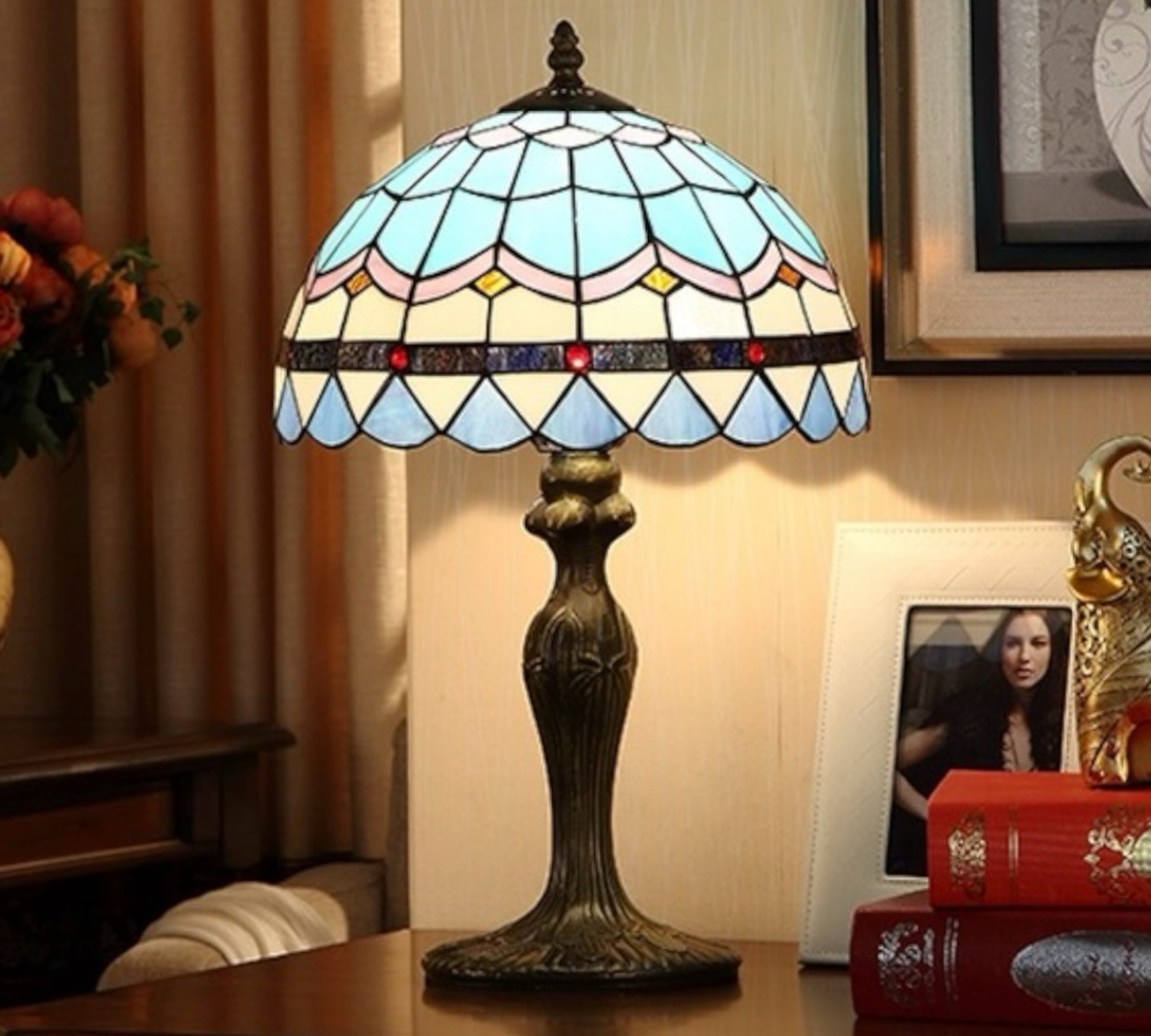 CDH 16" Tiffany Table Lamp 40cm Shade (15046)