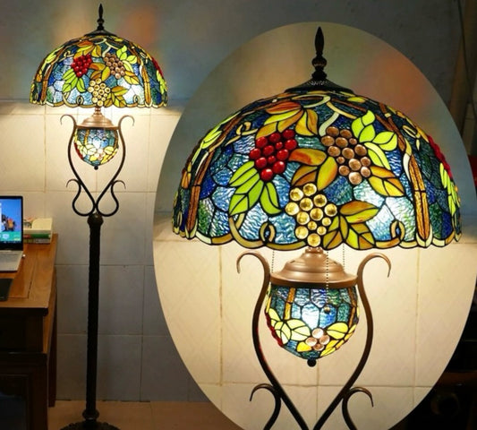 CDH Tiffany Mother-Daughter Vase Floor Lamp X-LARGE 46cm Shade (15087)