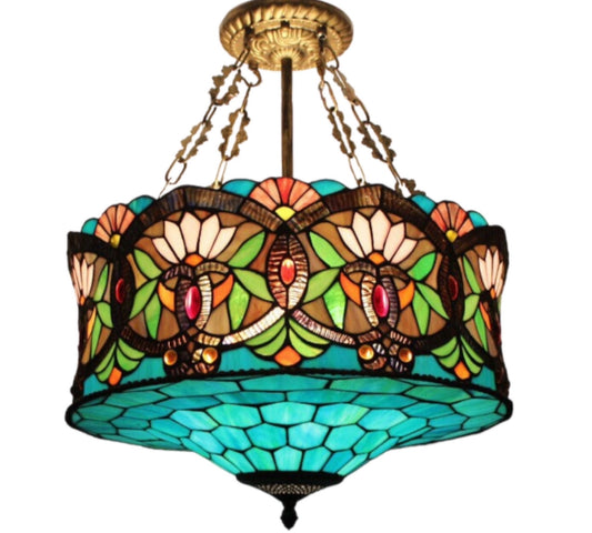 CDH 18" XLARGE Tiffany Pendant Lamp 46cm shade (19001CR)