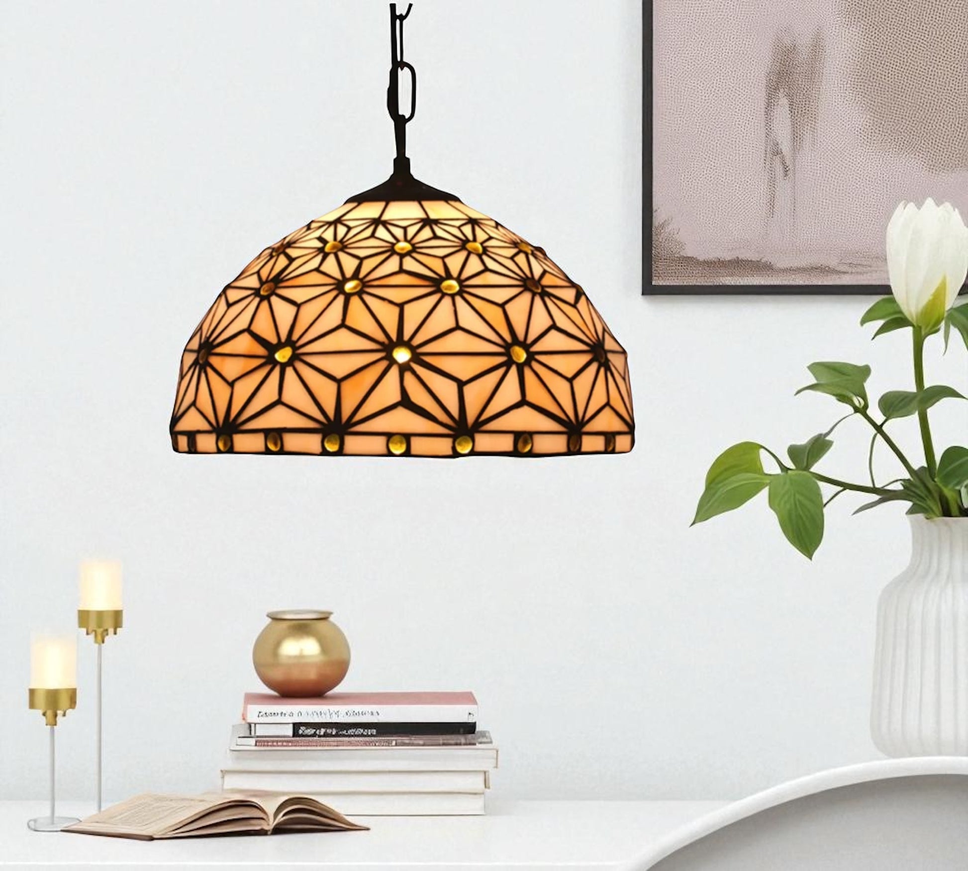 CDH 12" Tiffany Pendant Lamp 30cm shade (11000C)