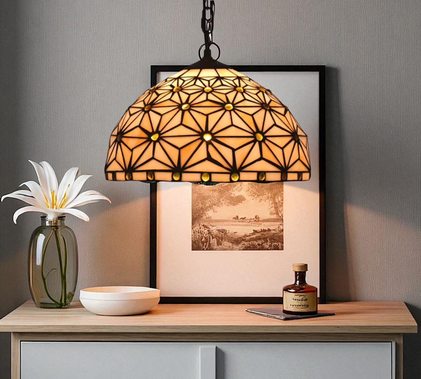 CDH 12" Tiffany Pendant Lamp 30cm shade (11000C)