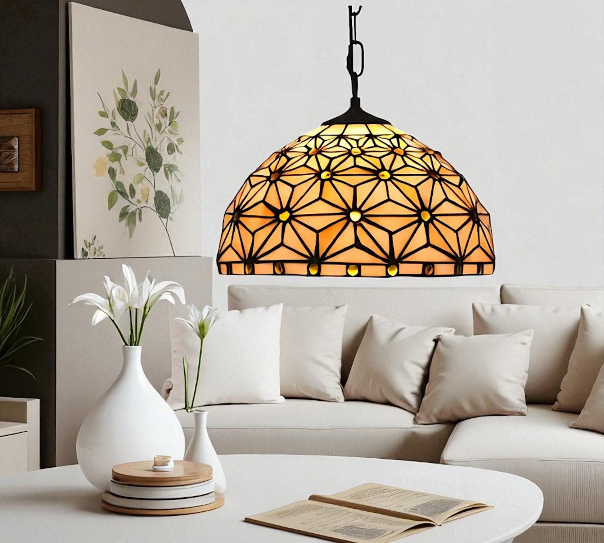 CDH 12" Tiffany Pendant Lamp 30cm shade (11000C)
