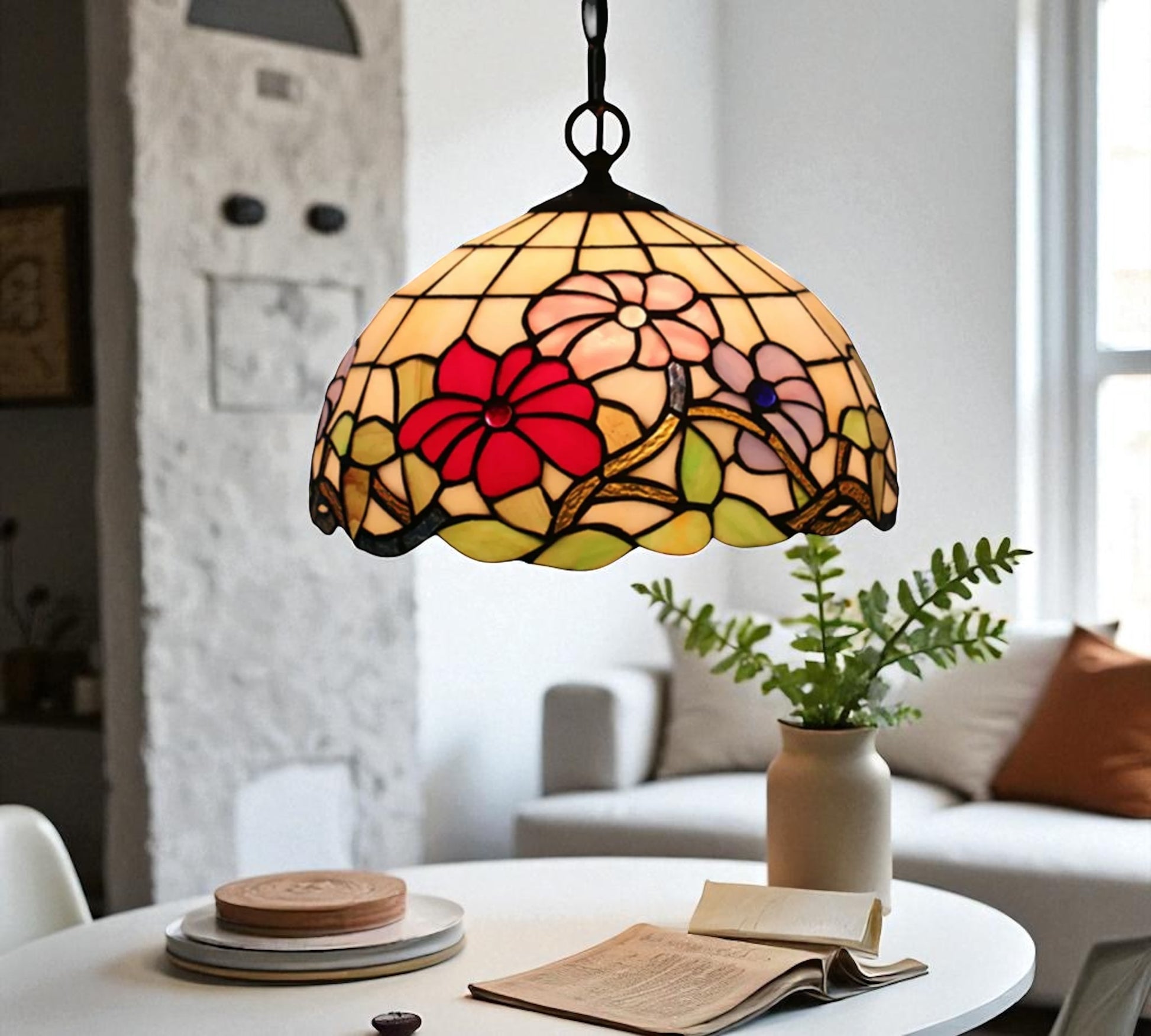 CDH 12" Tiffany Pendant Lamp 30cm shade (11002C)