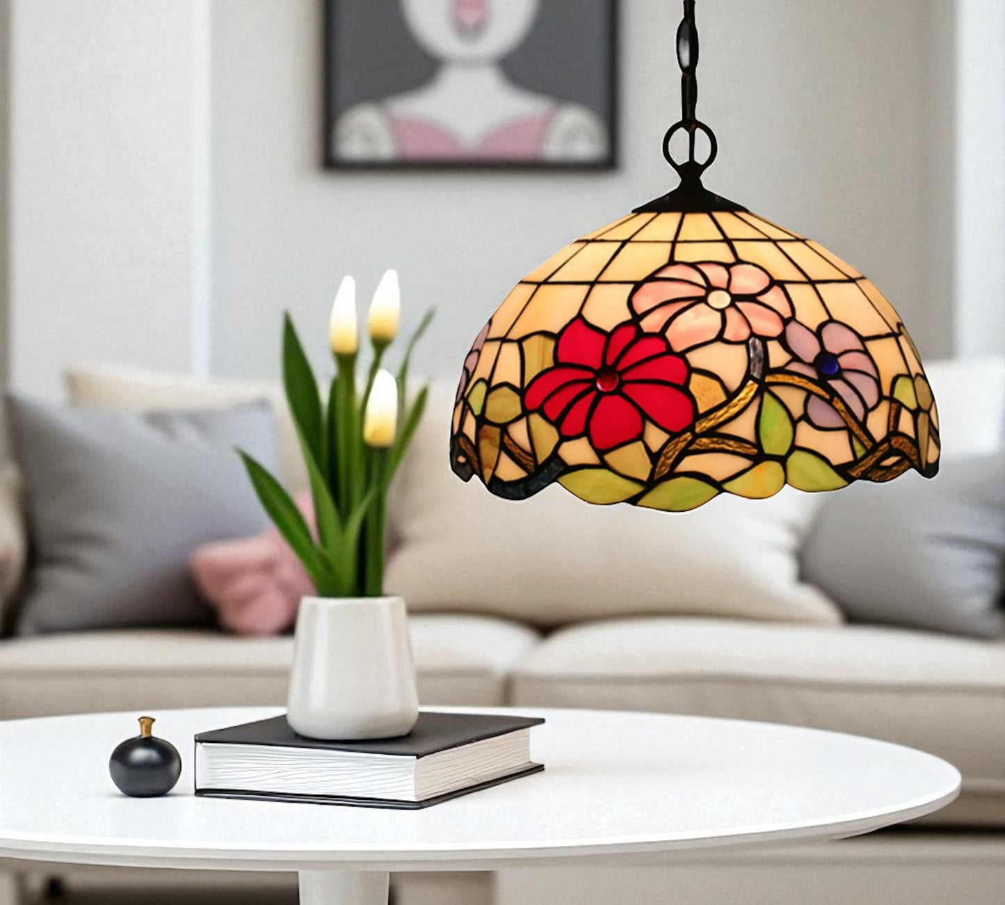 CDH 12" Tiffany Pendant Lamp 30cm shade (11002C)