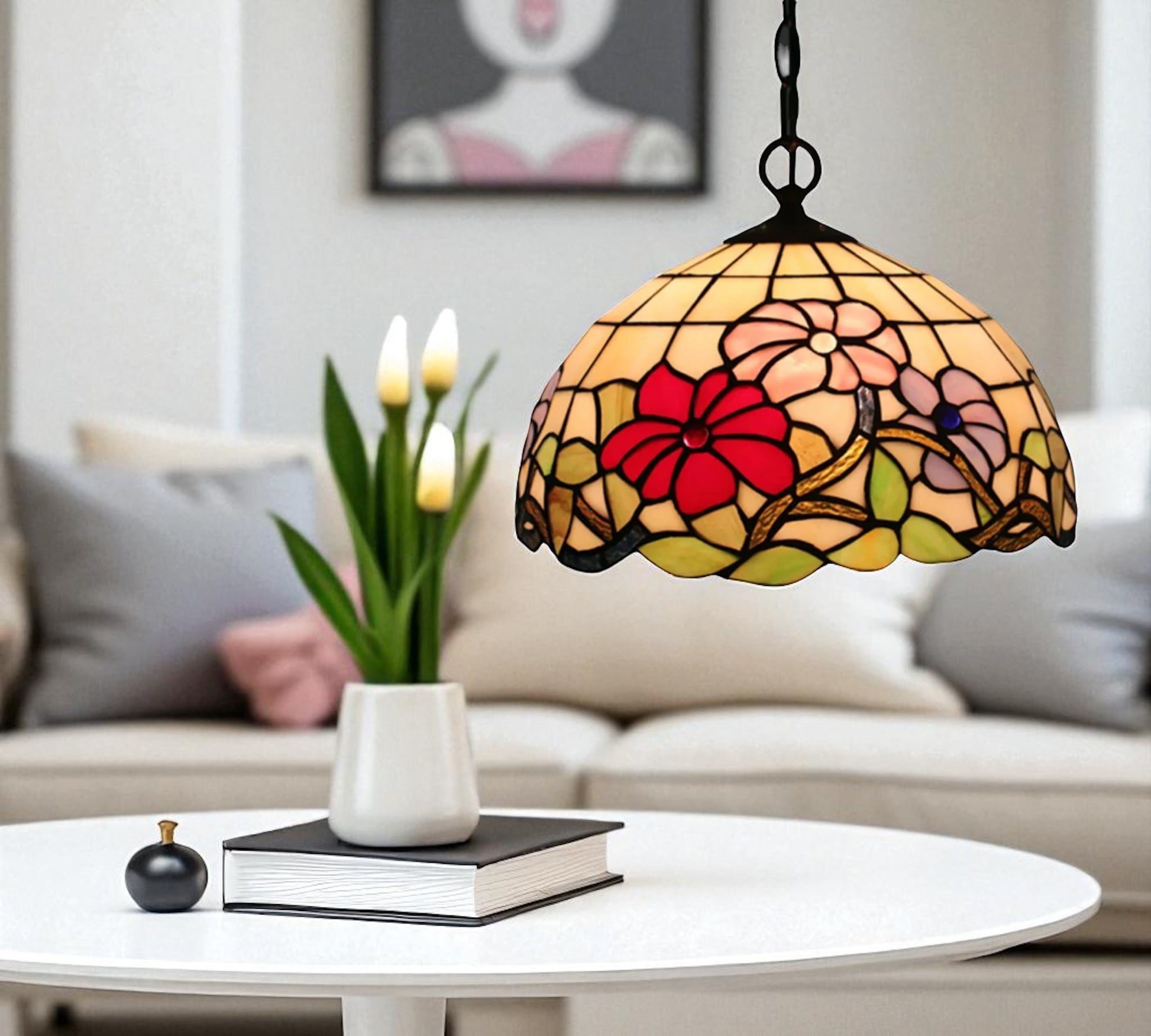 CDH 12" Tiffany Pendant Lamp 30cm shade (11002C)