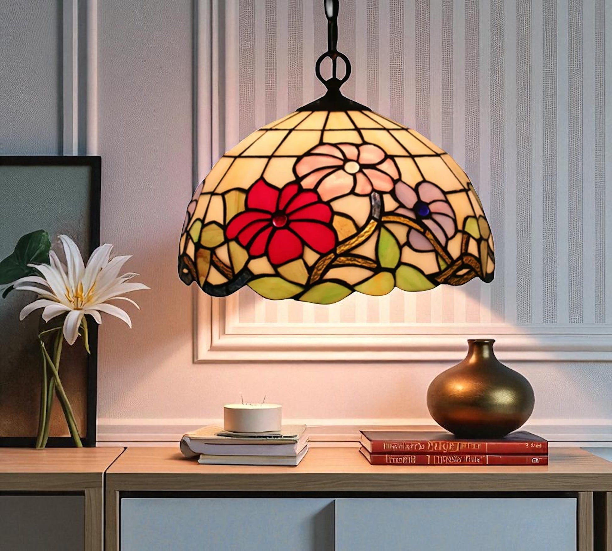 CDH 12" Tiffany Pendant Lamp 30cm shade (11002C)