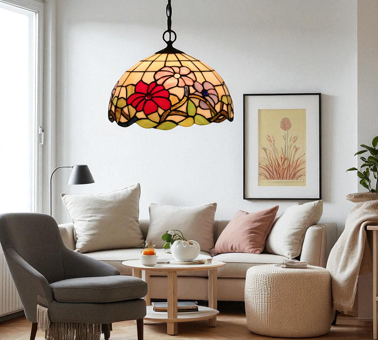 CDH 12" Tiffany Pendant Lamp 30cm shade (11002C)