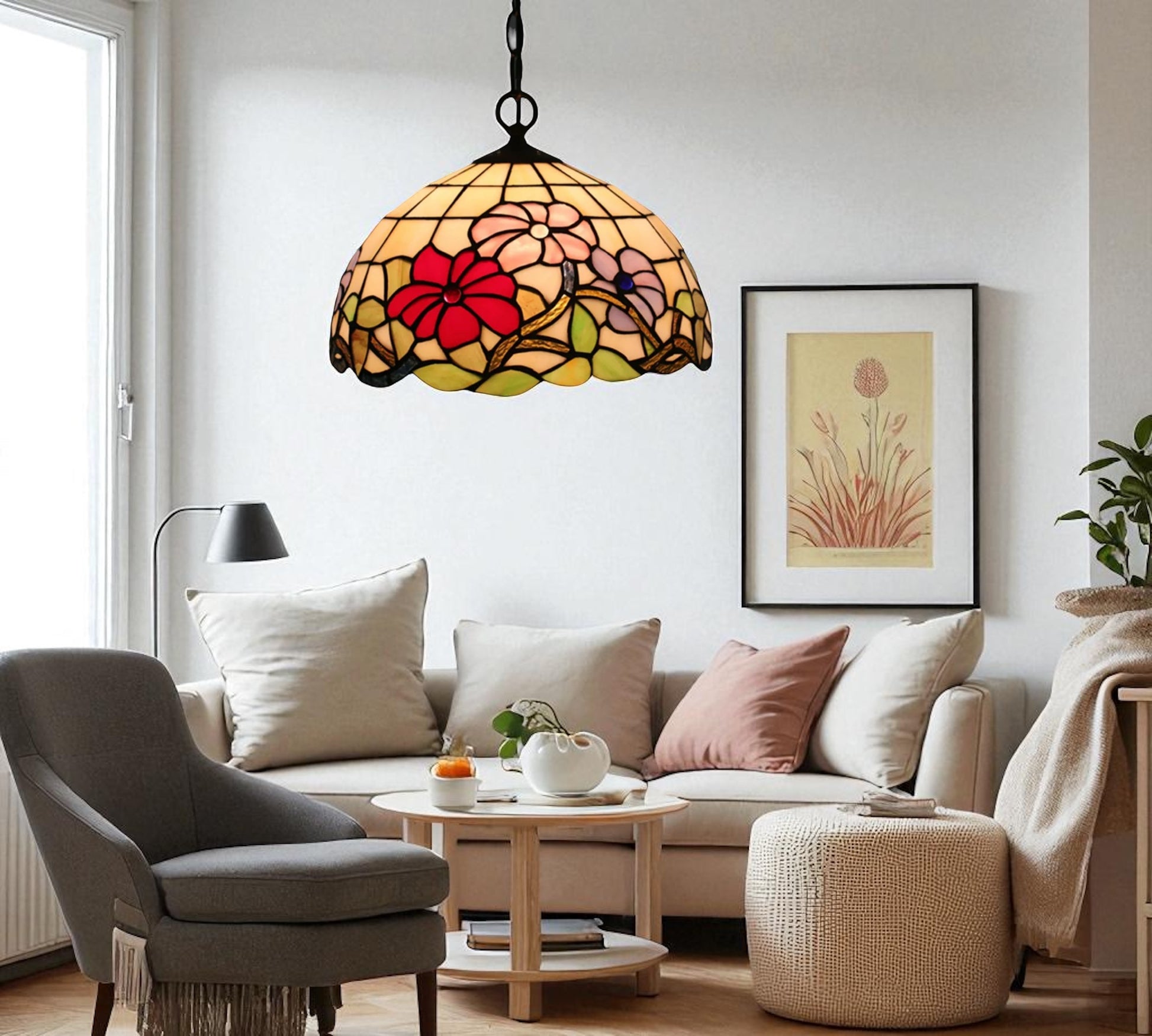 CDH 12" Tiffany Pendant Lamp 30cm shade (11002C)