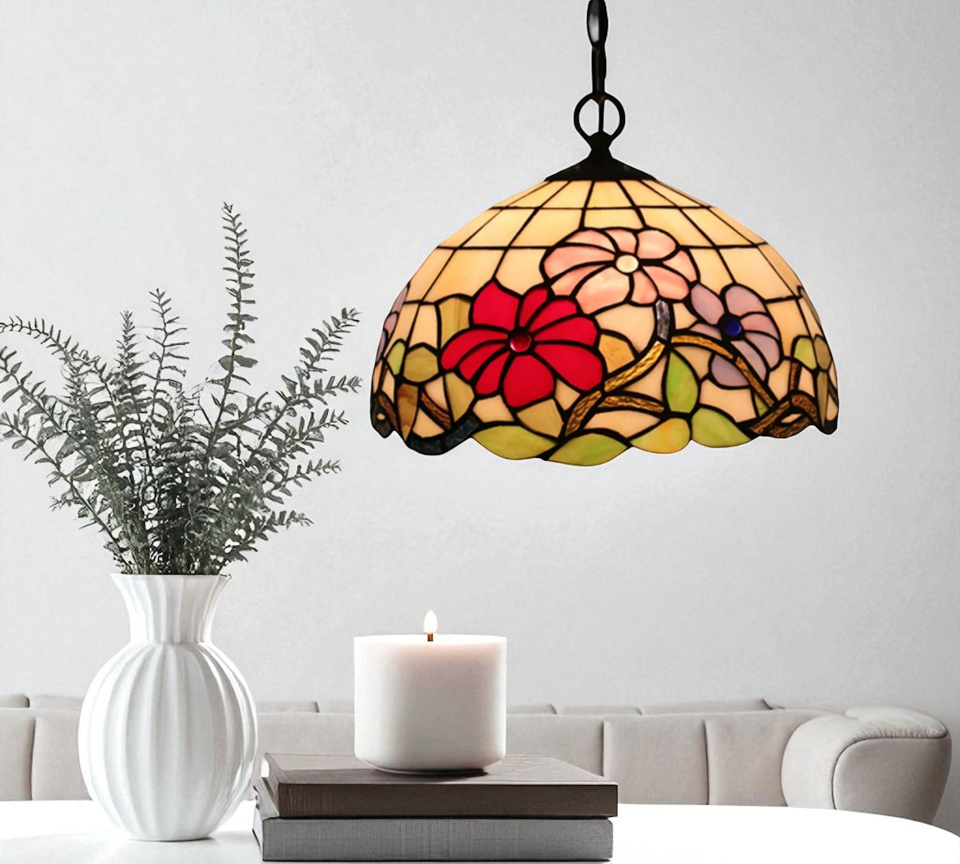 CDH 12" Tiffany Pendant Lamp 30cm shade (11002C)