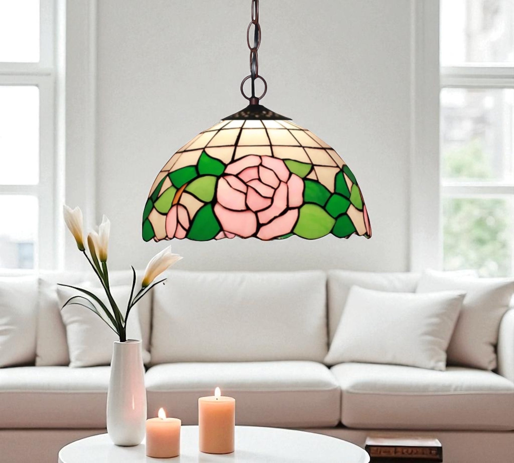 CDH 12" Tiffany Pendant Lamp 30cm shade (11004C)