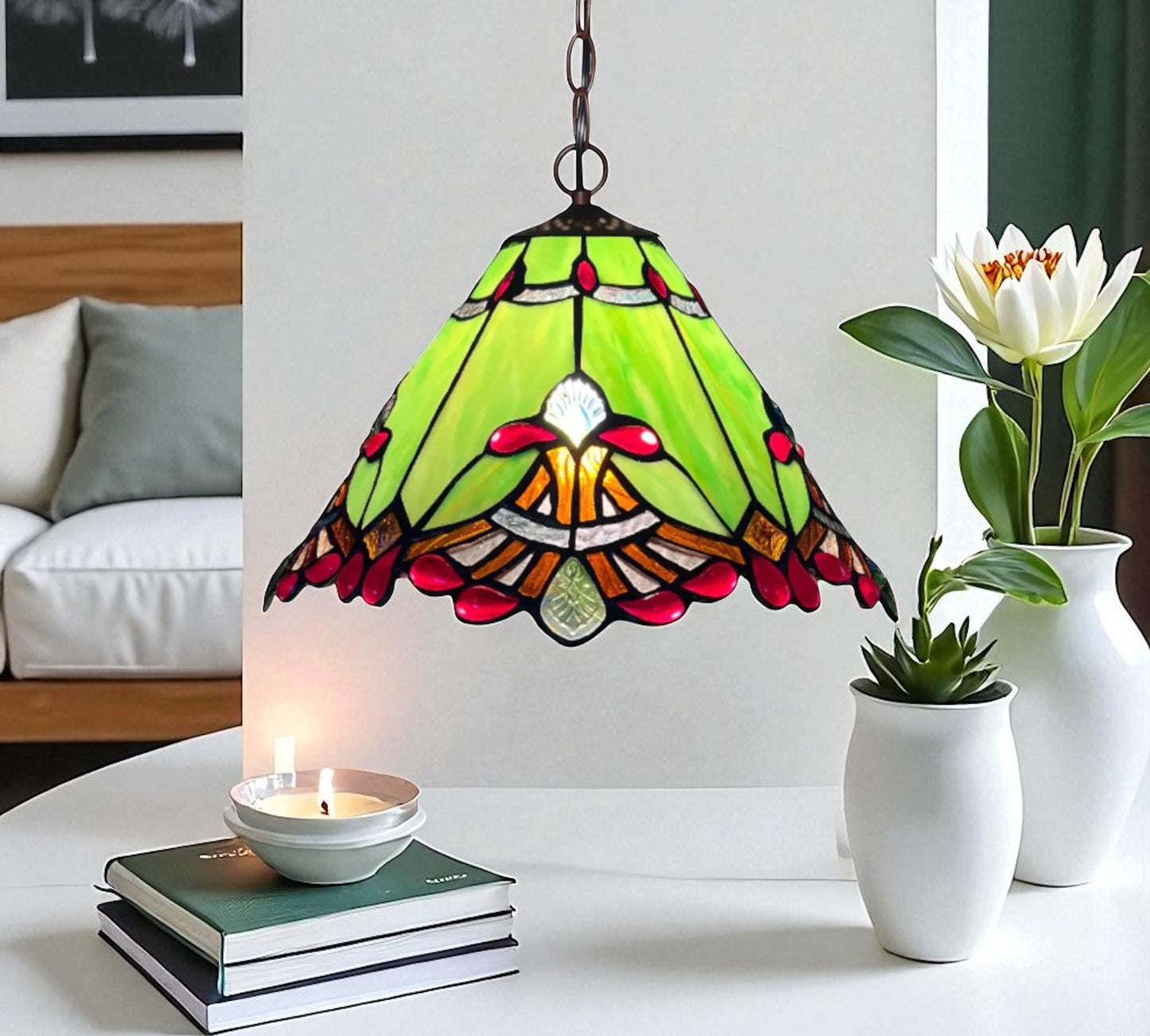 CDH 12" Tiffany Pendant Lamp 30cm shade (12001G_C)